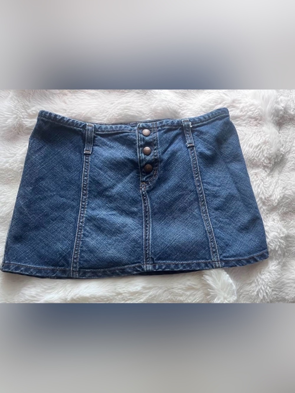 Classic Blue Y2k Ultra-mini Denim Skirt